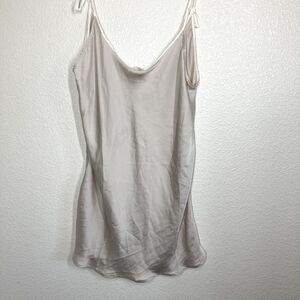 Free People Slip Dress Womens Medium Beige Satin Intimately Chemise Nightgown
